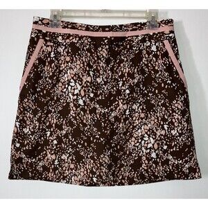 Liz Golf Golf Skort Skirt Shorts Sz 8 Brown, Pink Brown Print Pickle Ball Tennis